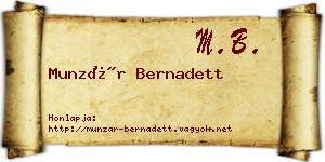 Munzár Bernadett névjegykártya